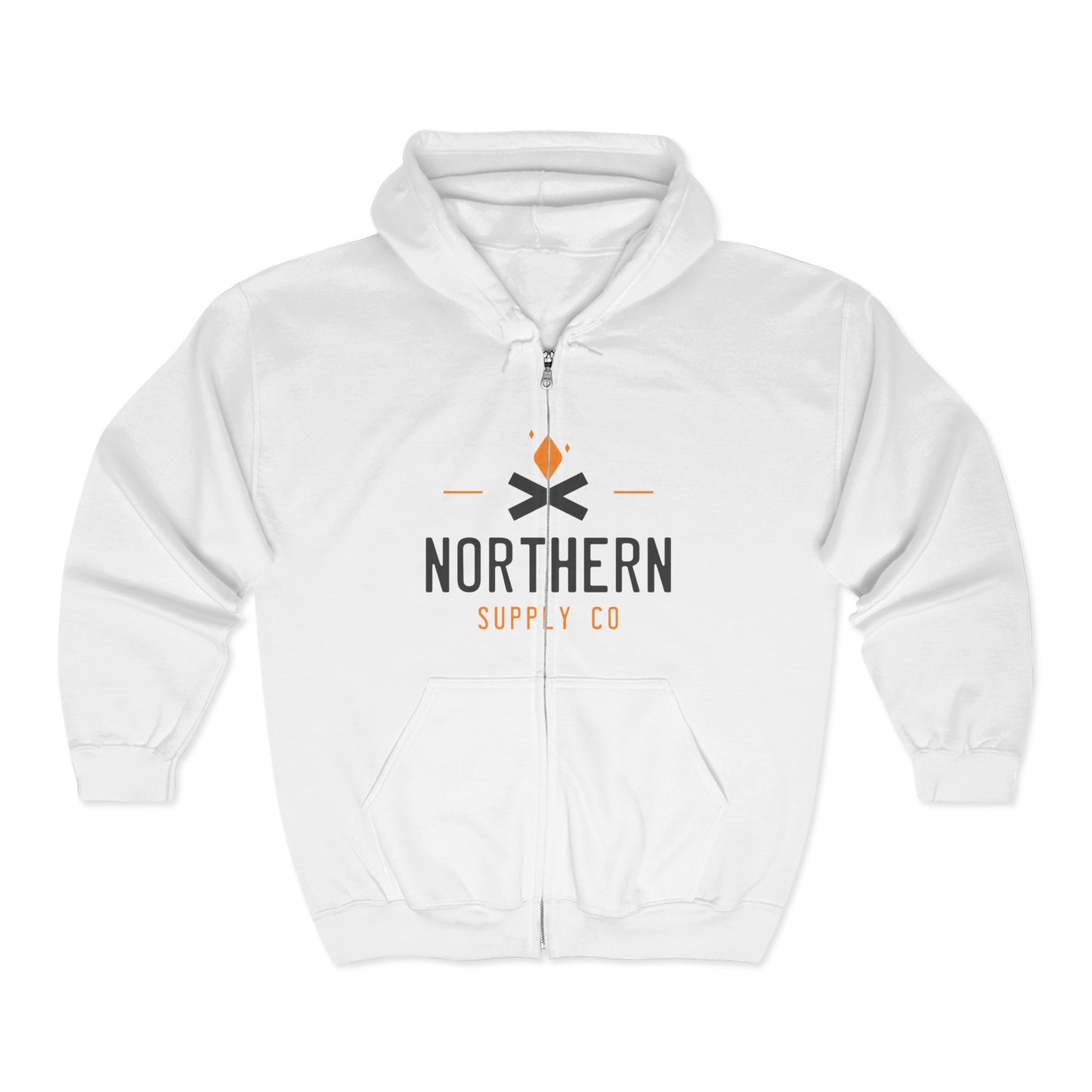 Campfire full zip hoodie in white – Northern Supply Co.