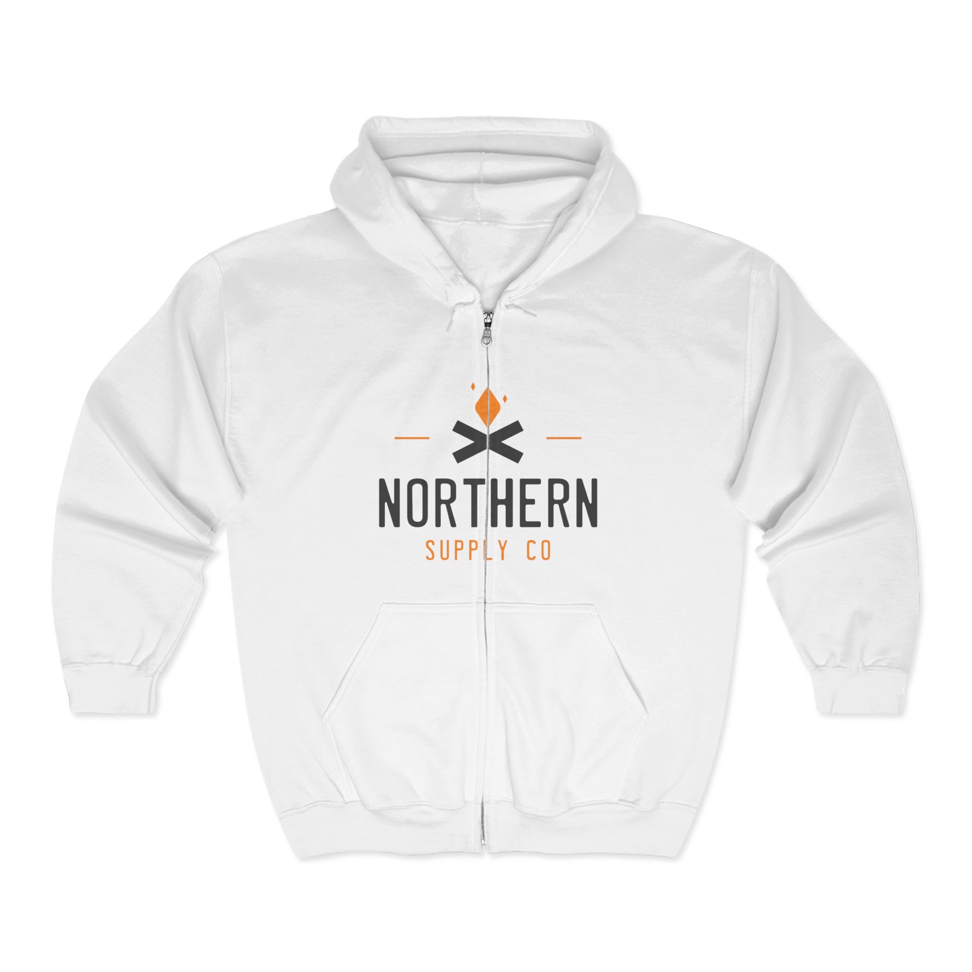 Campfire full zip hoodie in white – Northern Supply Co.