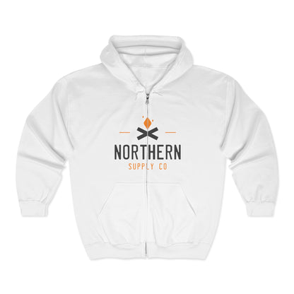 Campfire full zip hoodie in white – Northern Supply Co.