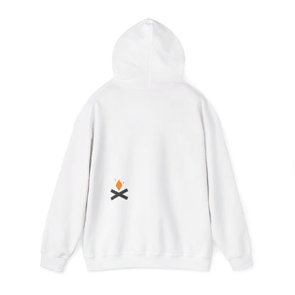 Back of Campfire hoodie in white – Northern Supply Co.