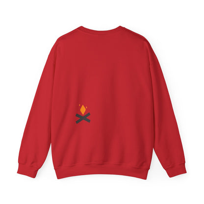 Back of Rescue Bear crewneck sweatshirt in red – Northern Supply Co.
