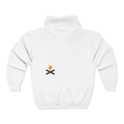 Back of Raven Wings full zip hoodie in white – Northern Supply Co.