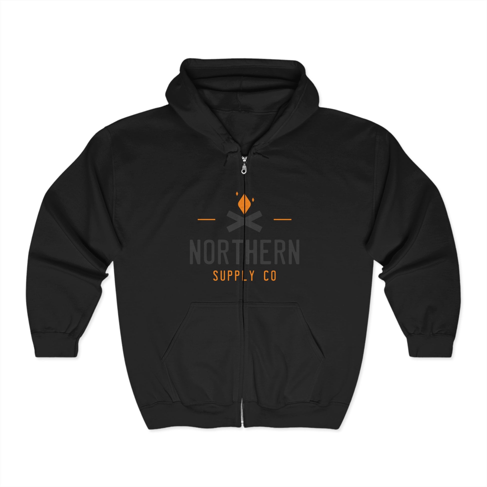 Campfire full zip hoodie in black – Northern Supply Co.