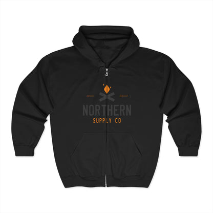 Campfire full zip hoodie in black – Northern Supply Co.