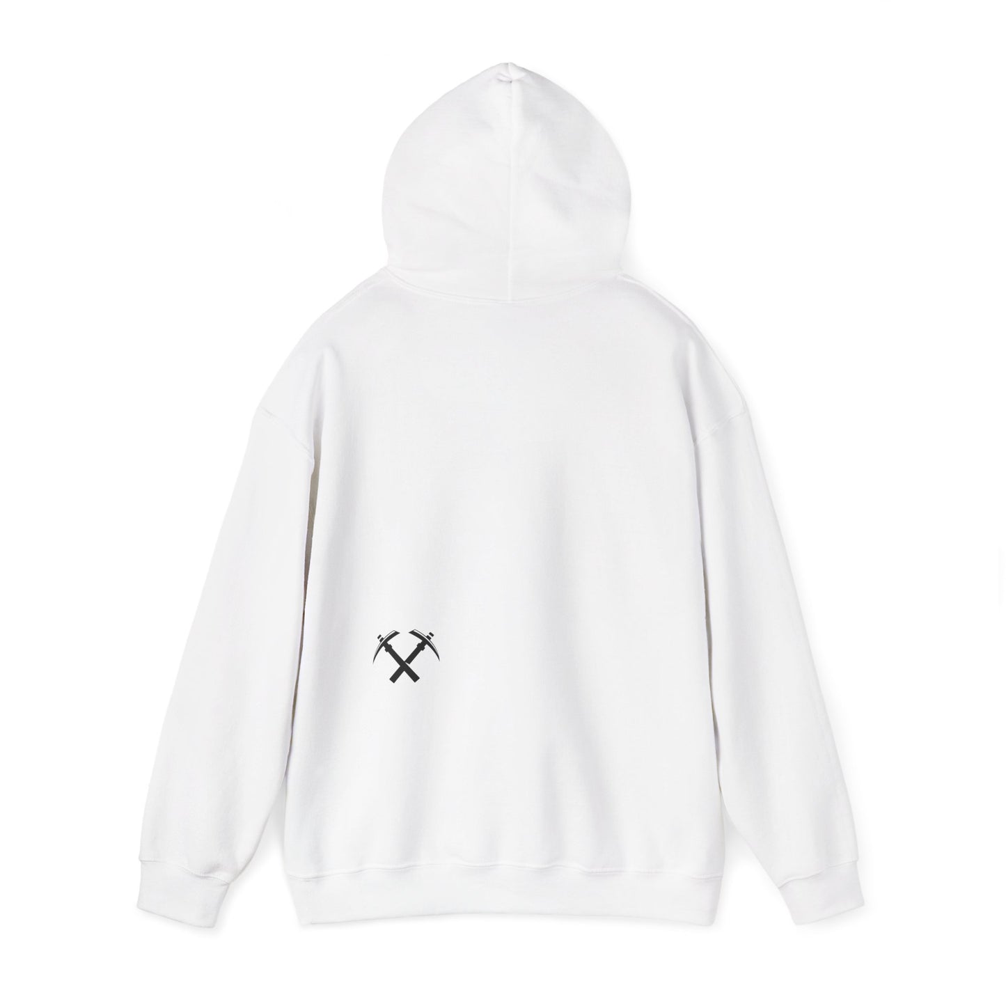 Back of Miners Cap hoodie in white – Northern Supply Co.