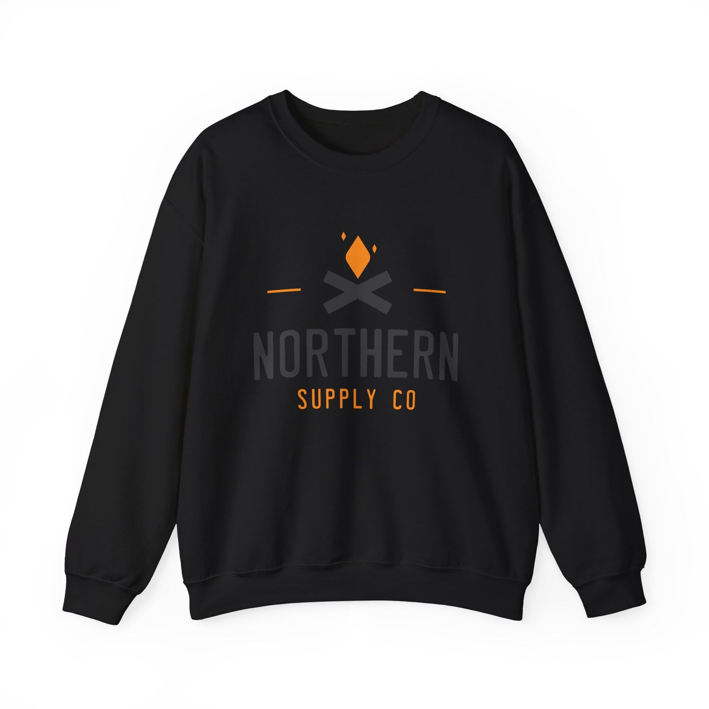 Campfire crewneck sweatshirt in black – Northern Supply Co.