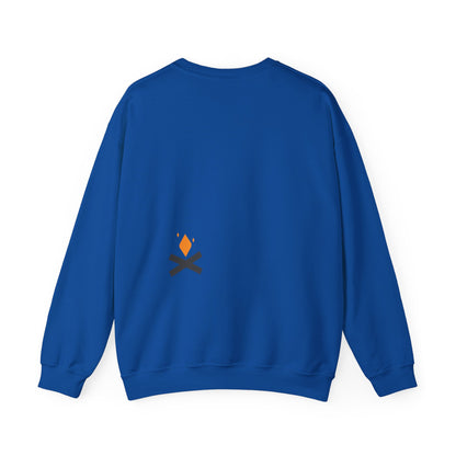 Back of Rescue Bear crewneck sweatshirt in blue – Northern Supply Co.