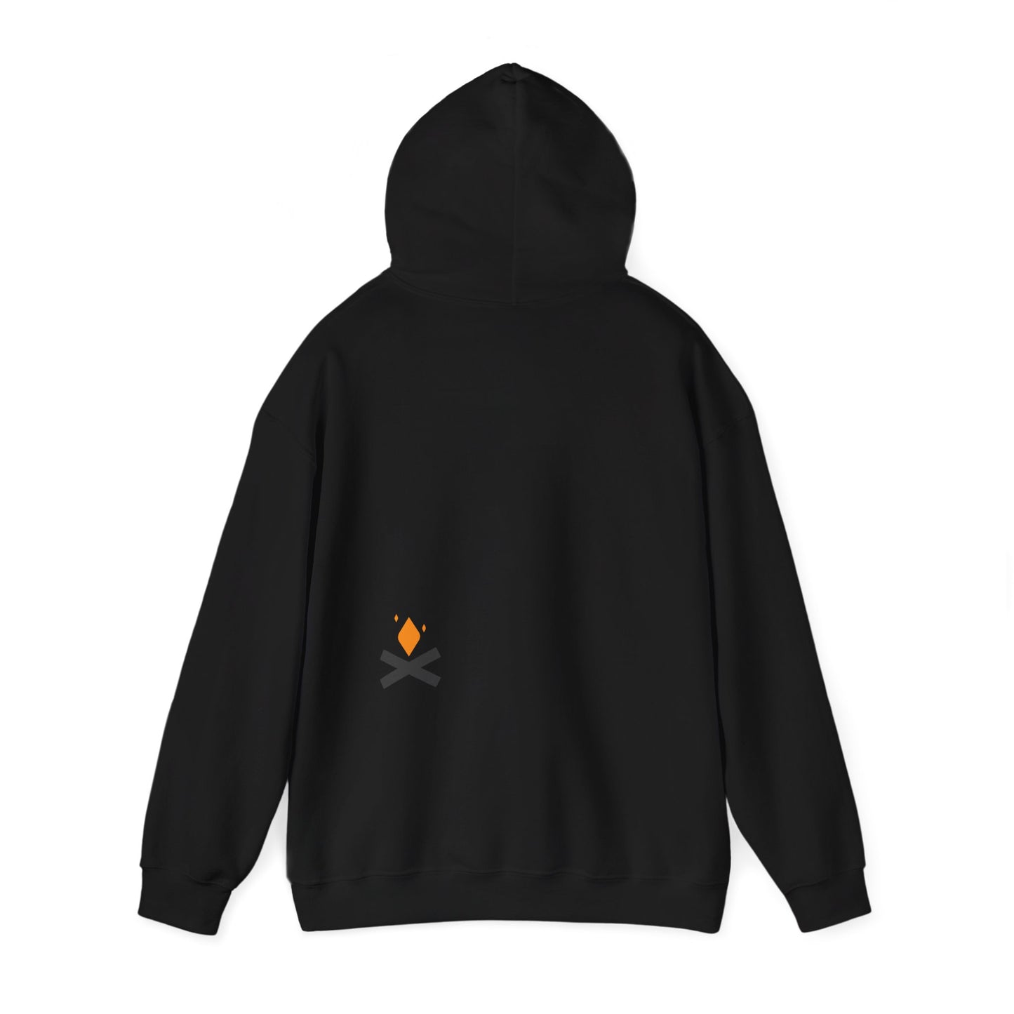 Back of Campfire hoodie in black – Northern Supply Co.