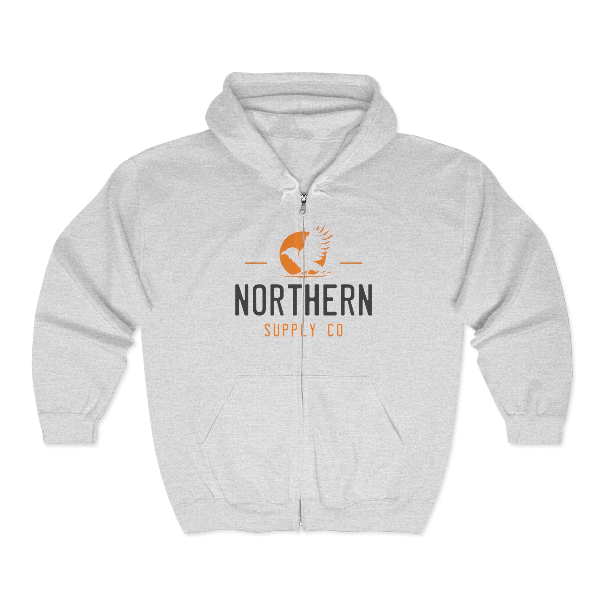 Raven Wings full zip hoodie in grey – Northern Supply Co.