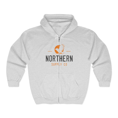 Raven Wings full zip hoodie in grey – Northern Supply Co.