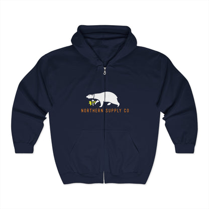 Rescue Bear full zip hoodie in navy – Northern Supply Co.