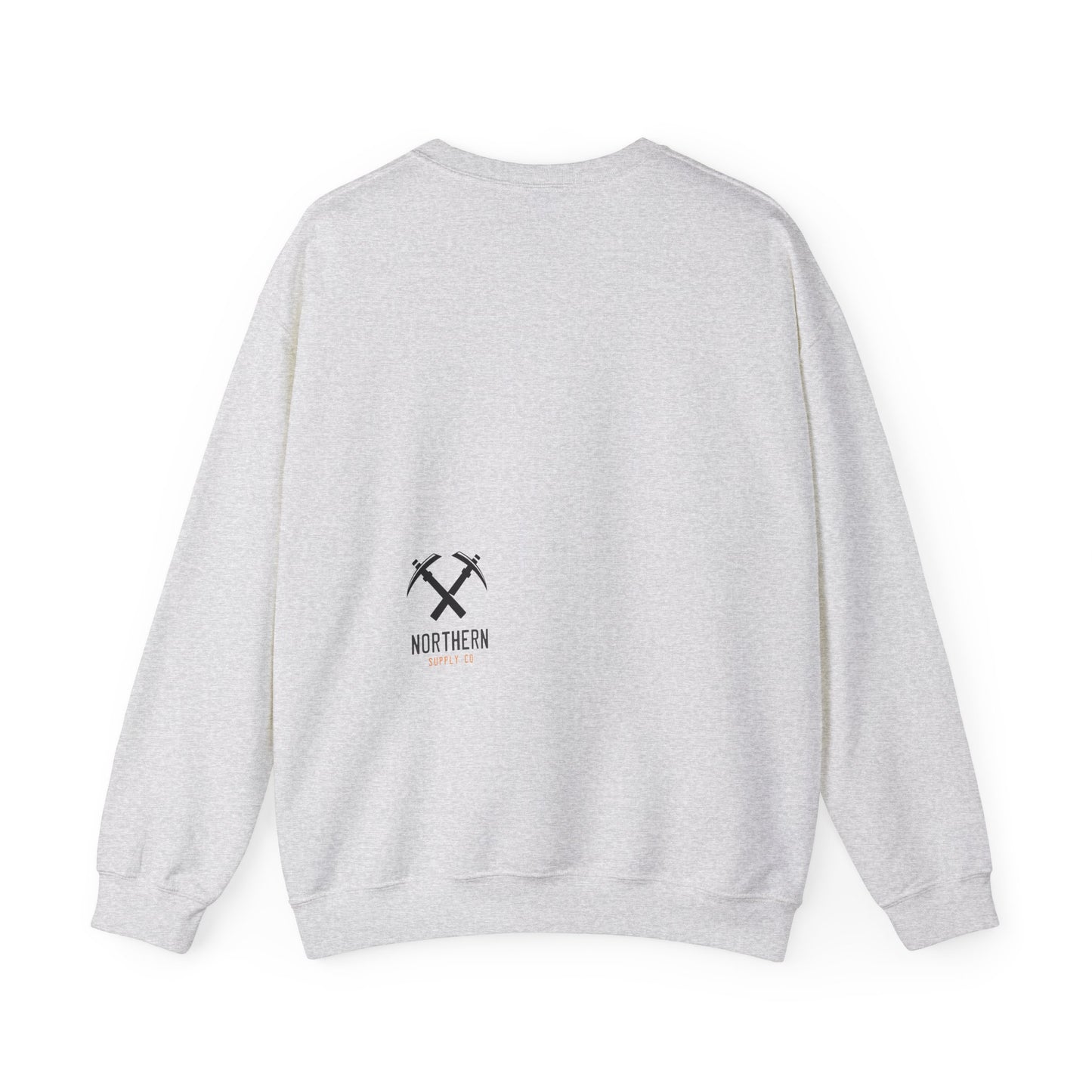 Back of Miners Cap crewneck sweatshirt in grey – Northern Supply Co.