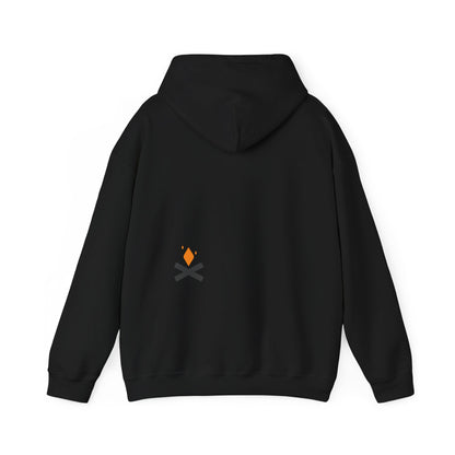 Back of Campfire hoodie in black – Northern Supply Co.