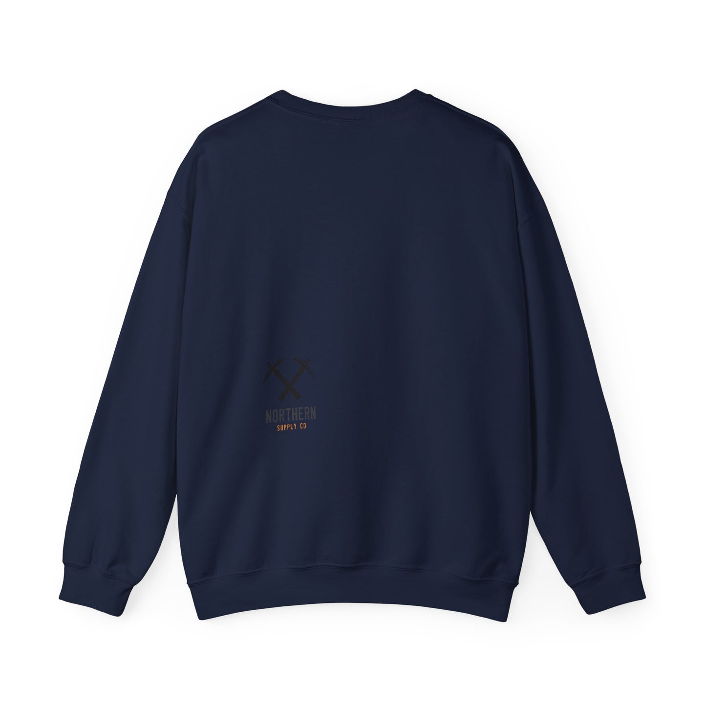 Back of Miners Cap crewneck sweatshirt in navy – Northern Supply Co.