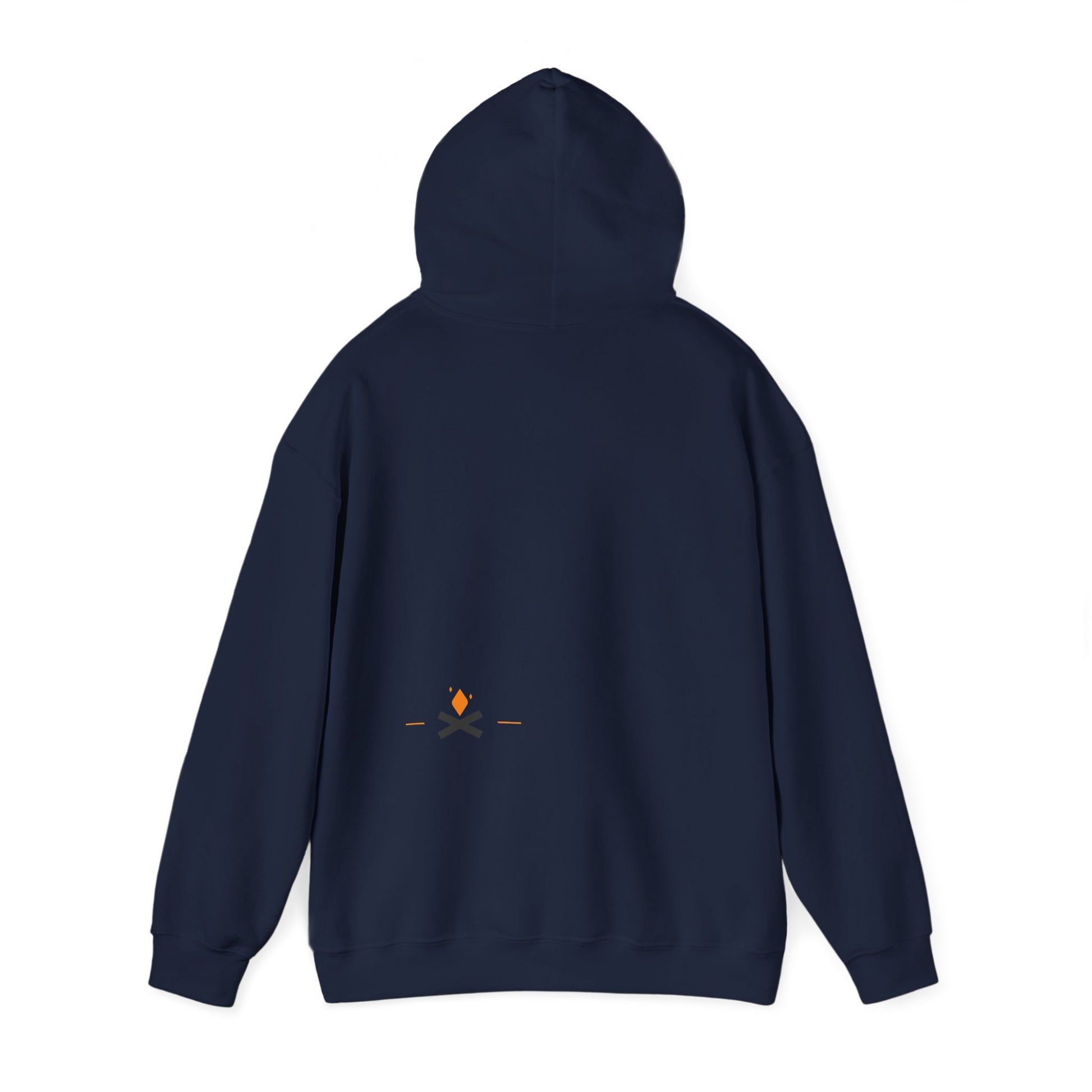 Back view of Stoic Raven hoodie in navy – Northern Supply Co.