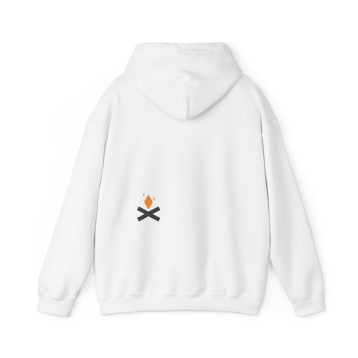 Back of Campfire hoodie in white – Northern Supply Co.