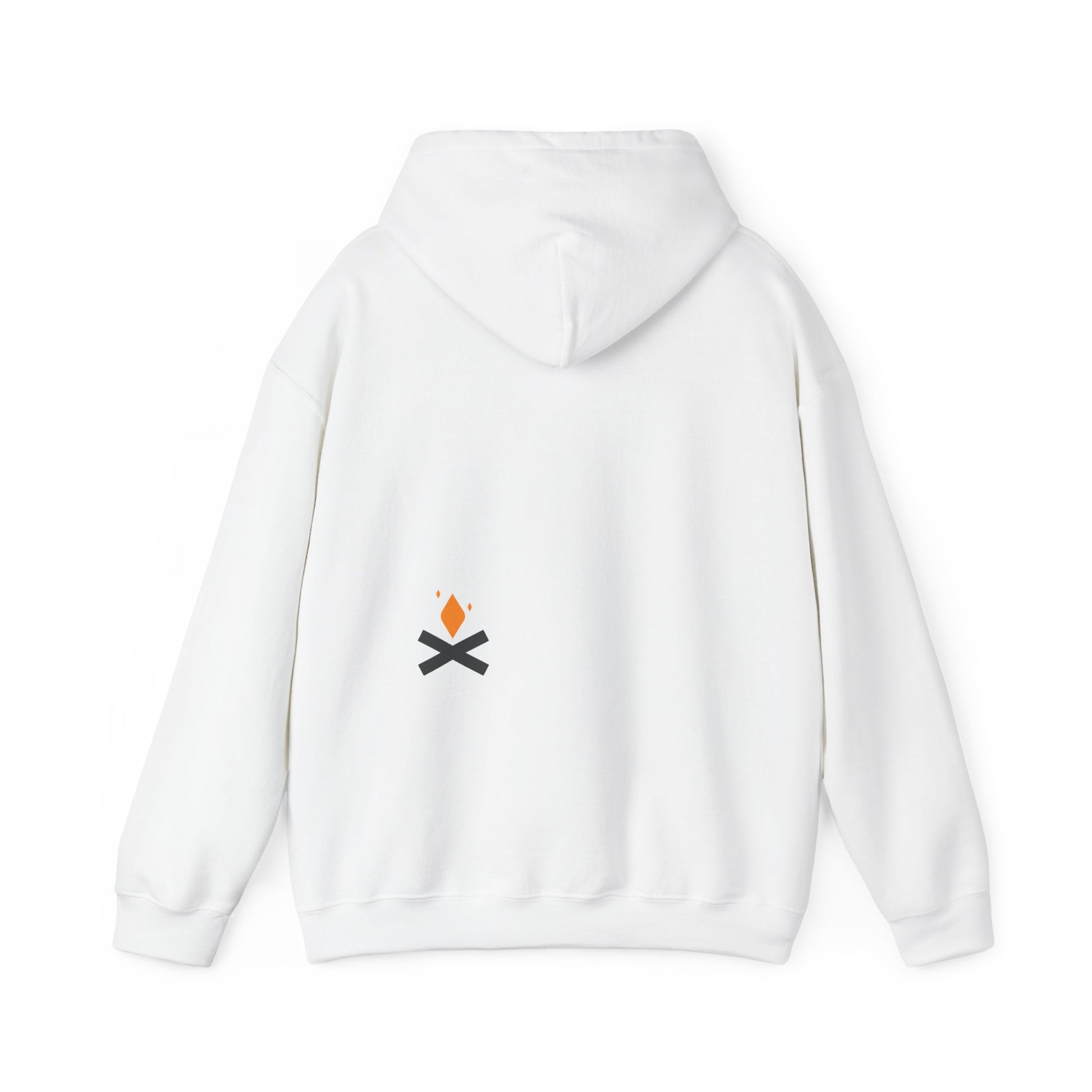 Back of Campfire hoodie in white – Northern Supply Co.