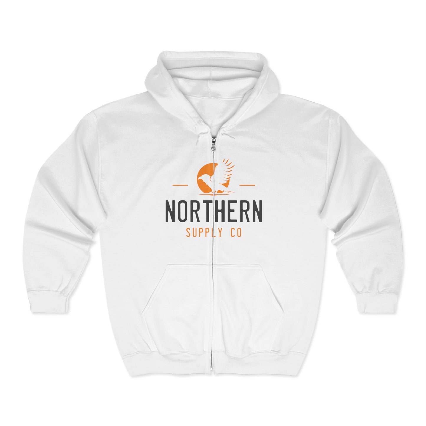 Raven Wings full zip hoodie in white – Northern Supply Co.