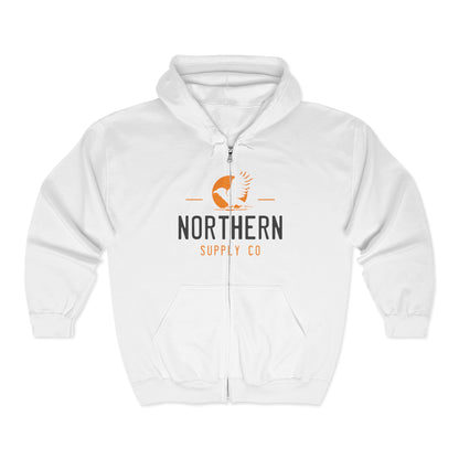 Raven Wings full zip hoodie in white – Northern Supply Co.