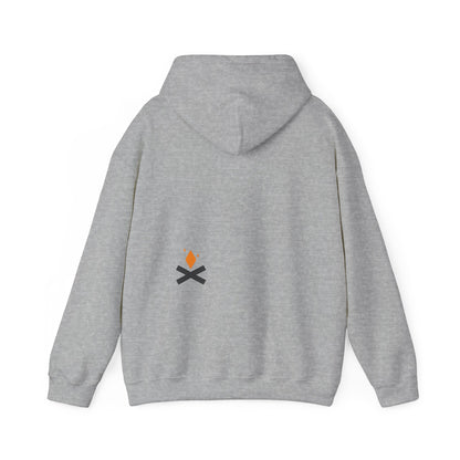 Back of Campfire hoodie in deep grey – Northern Supply Co.