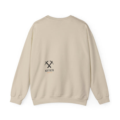 Back of Miners Cap crewneck sweatshirt in sand – Northern Supply Co.