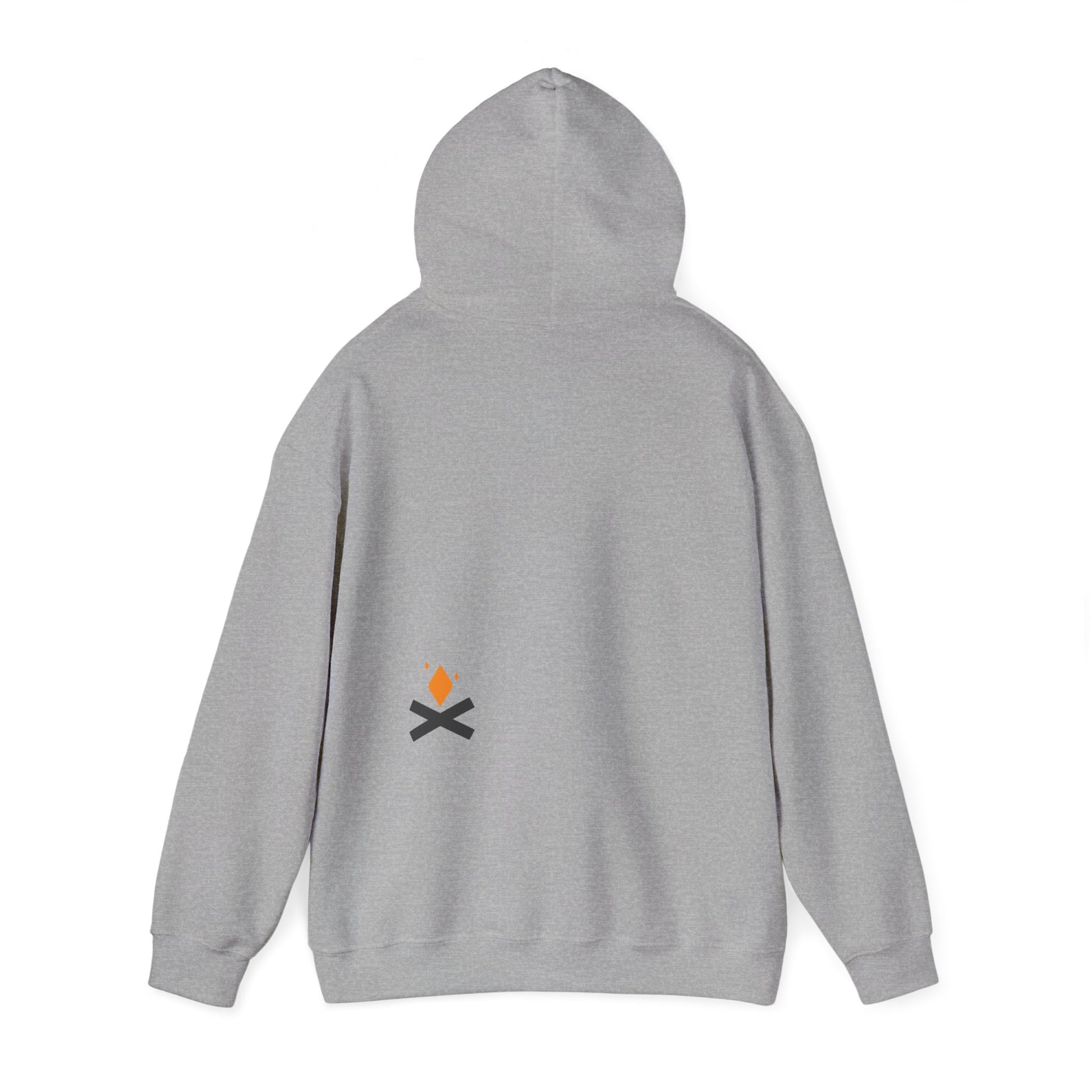 Back of Campfire hoodie in deep grey – Northern Supply Co.