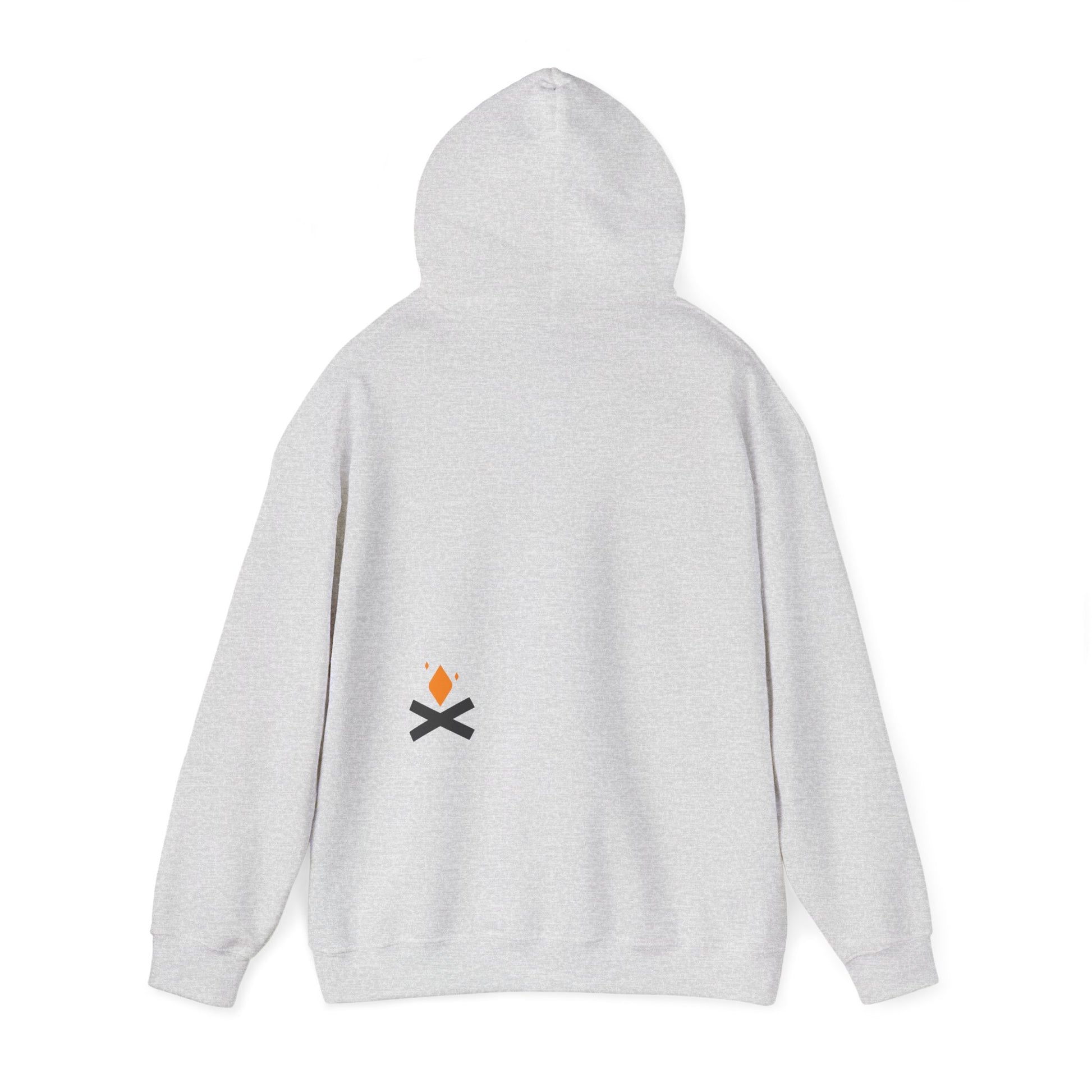 Back of Campfire hoodie in grey – Northern Supply Co.