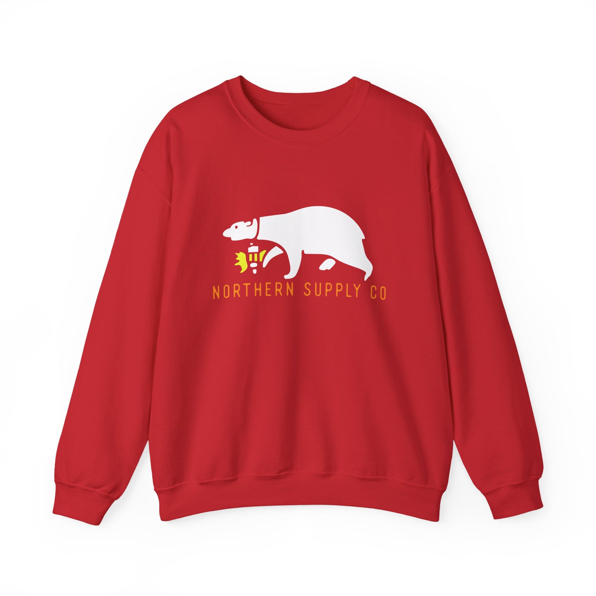 Rescue Bear crewneck sweatshirt in red – Northern Supply Co.