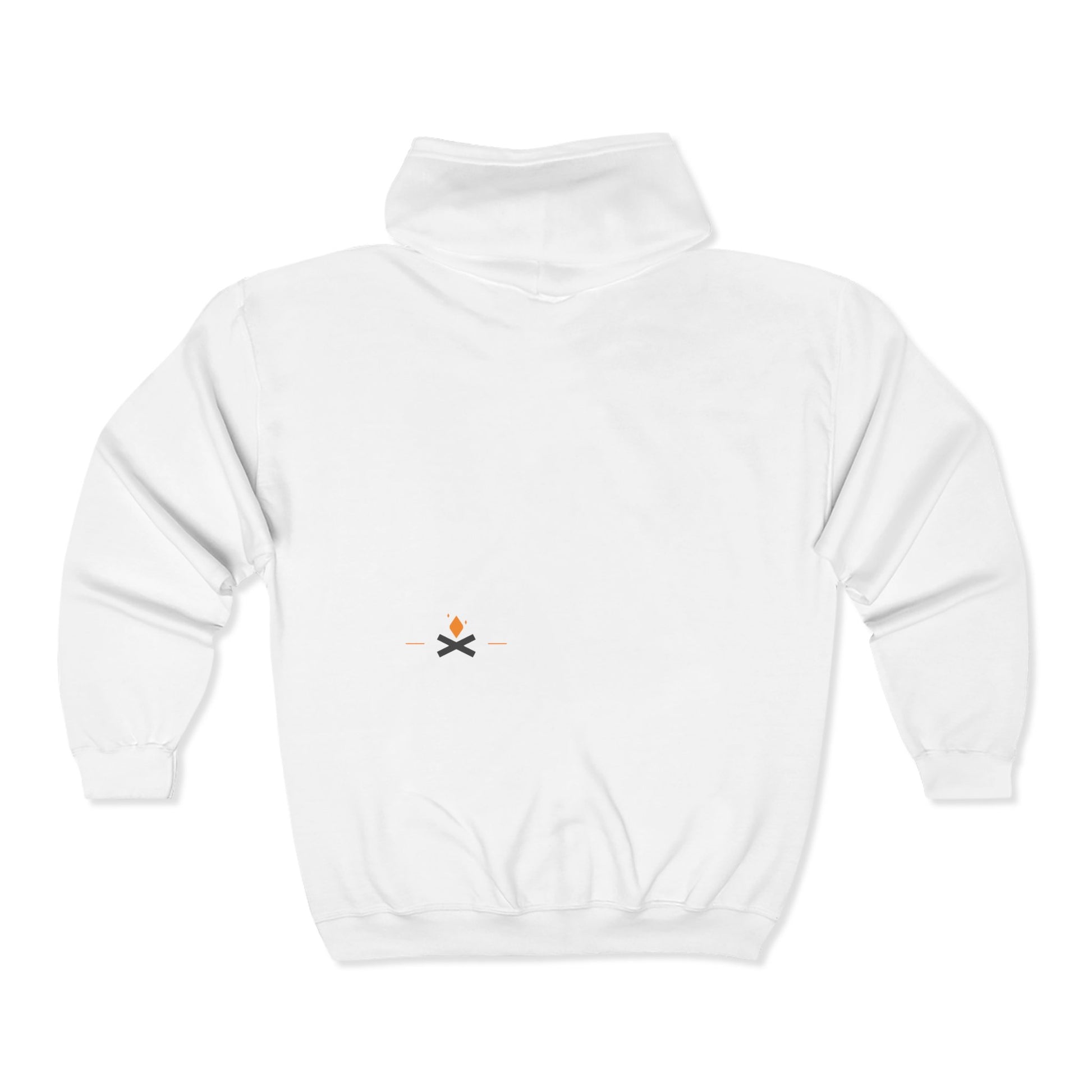 Back view of Diamond Life full zip hoodie in white – Northern Supply Co.
