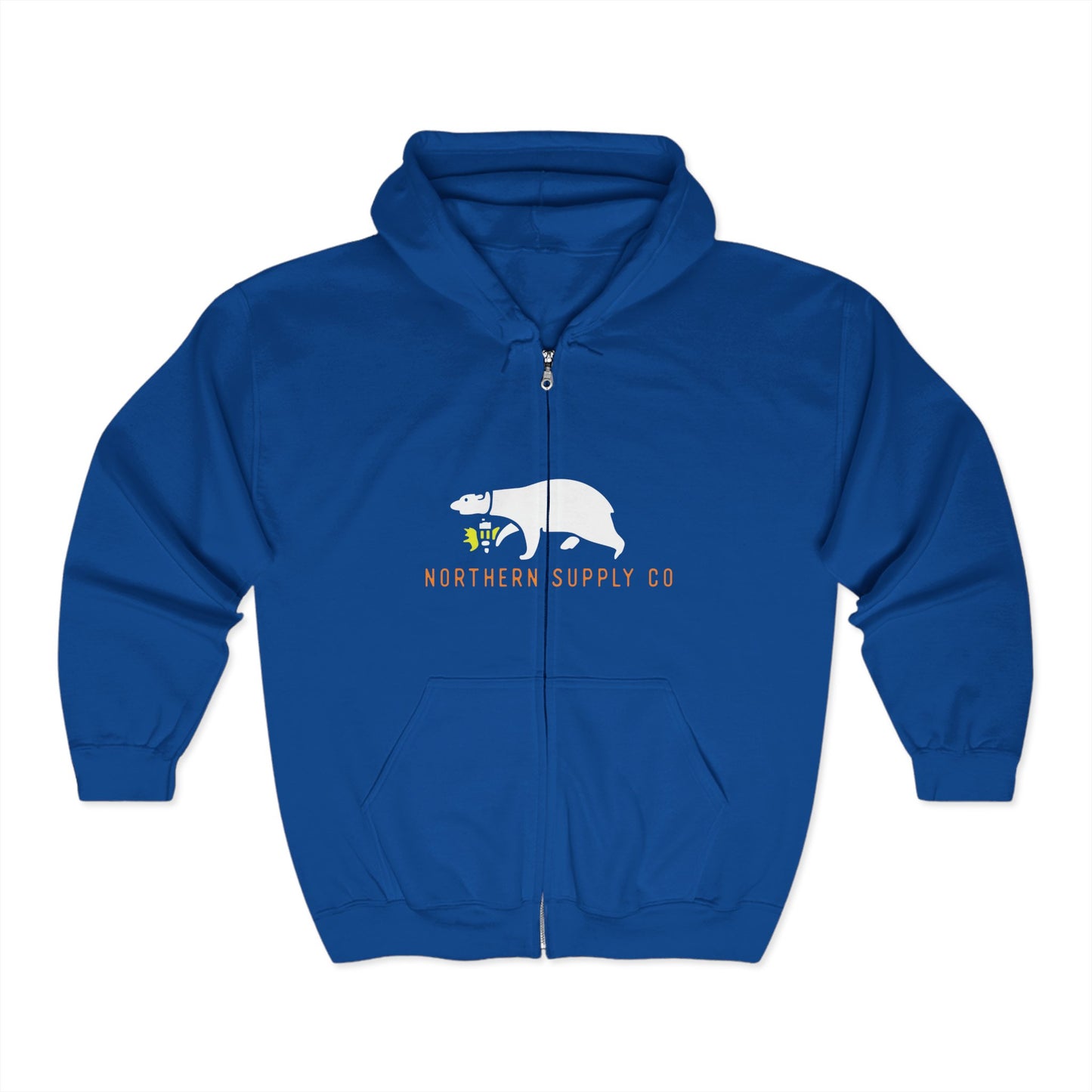 Rescue Bear full zip hoodie in blue – Northern Supply Co.