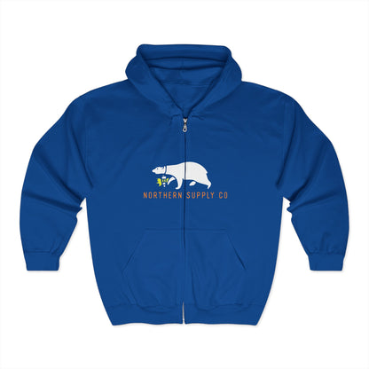 Rescue Bear full zip hoodie in blue – Northern Supply Co.
