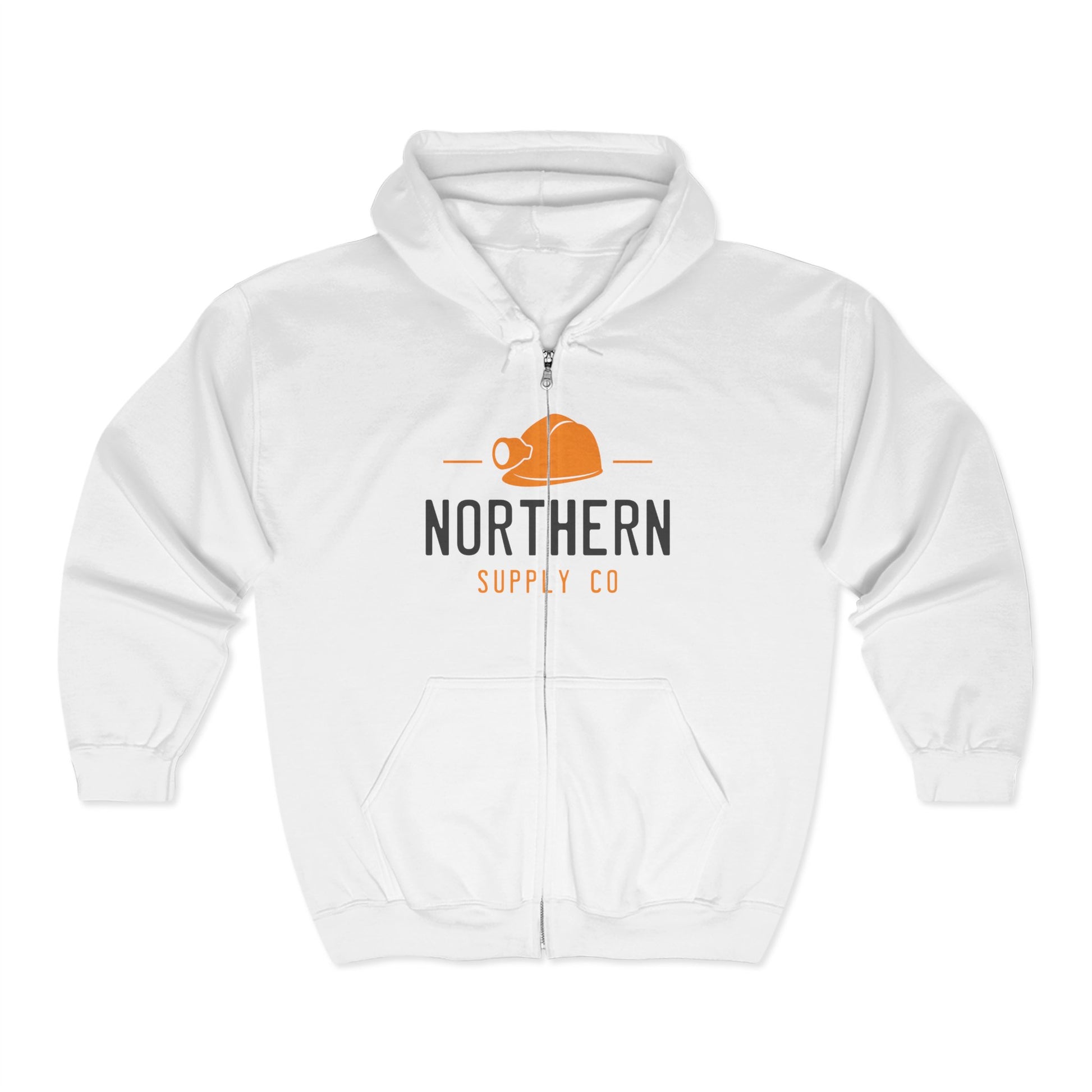 Miners Cap full zip hoodie in white – Northern Supply Co.