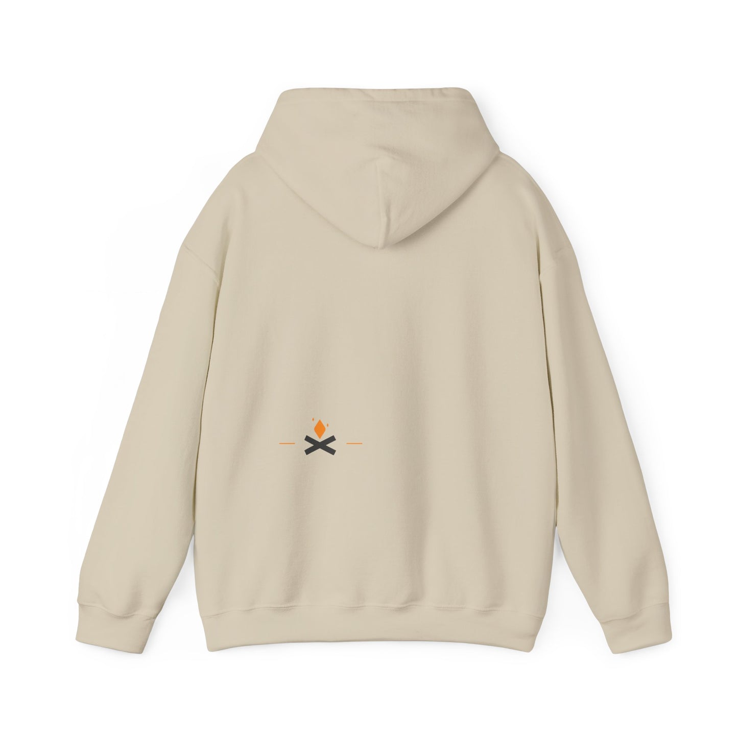 Back view of Stoic Raven hoodie in sand – Northern Supply Co.
