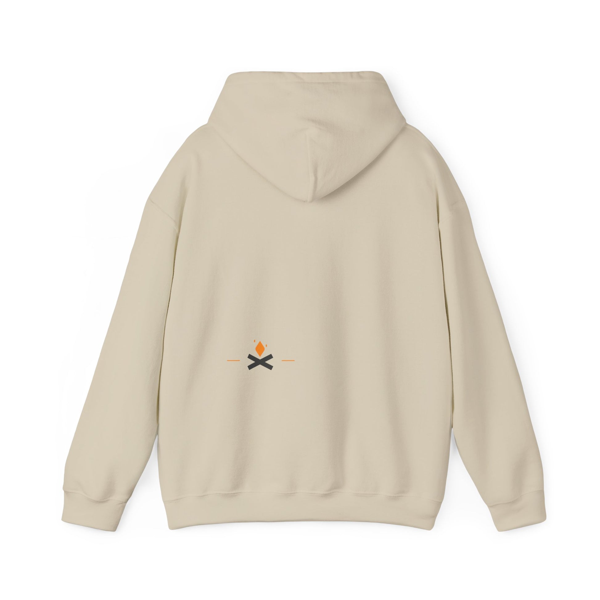 Back view of Stoic Raven hoodie in sand – Northern Supply Co.
