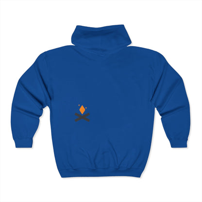 Back view of Rescue Bear full zip hoodie in blue – Northern Supply Co.