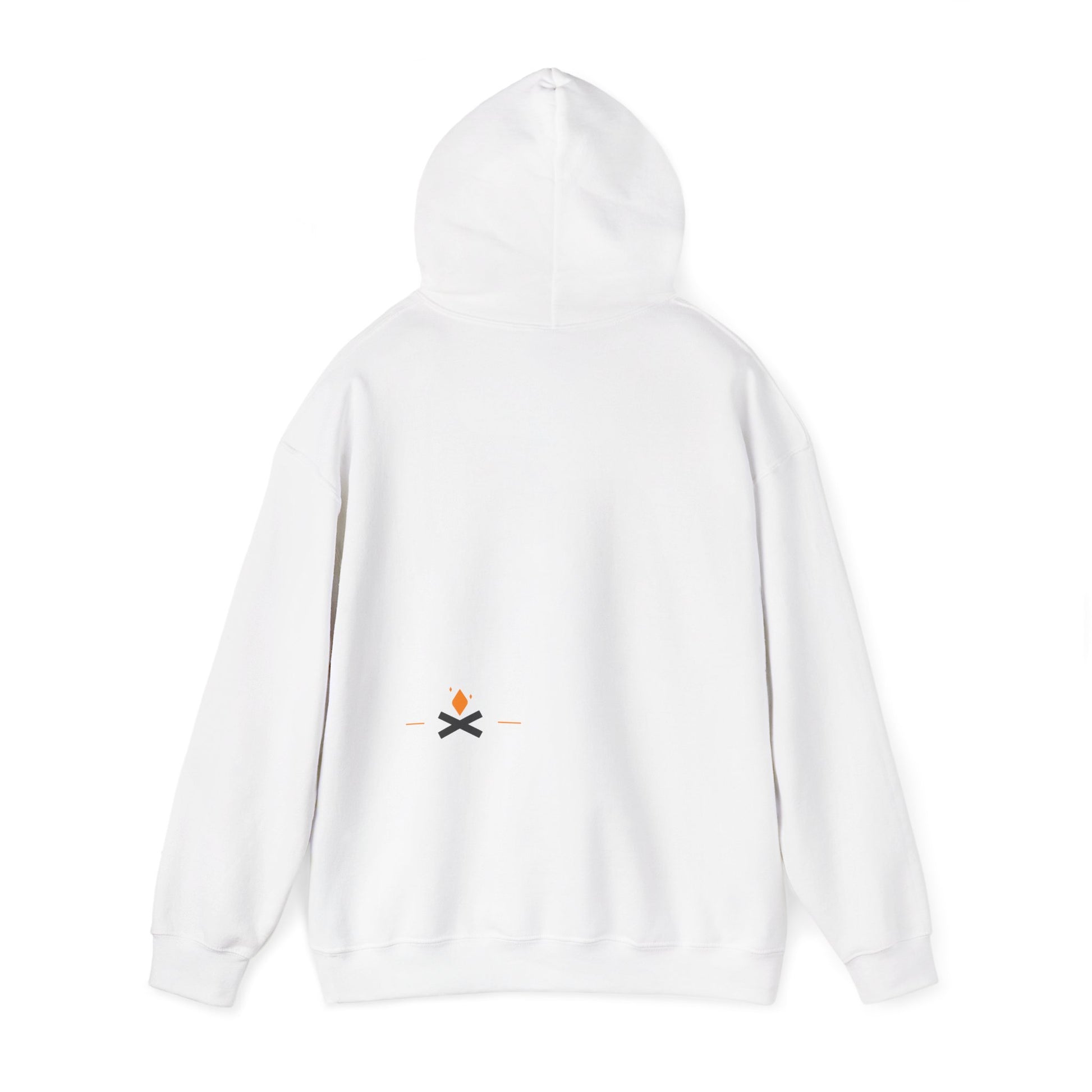 Back view of Stoic Raven hoodie in white – Northern Supply Co.