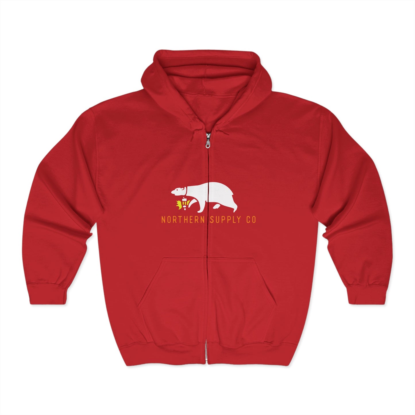 Rescue Bear full zip hoodie in red – Northern Supply Co.