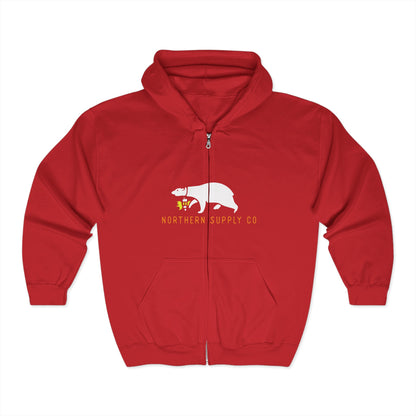 Rescue Bear full zip hoodie in red – Northern Supply Co.