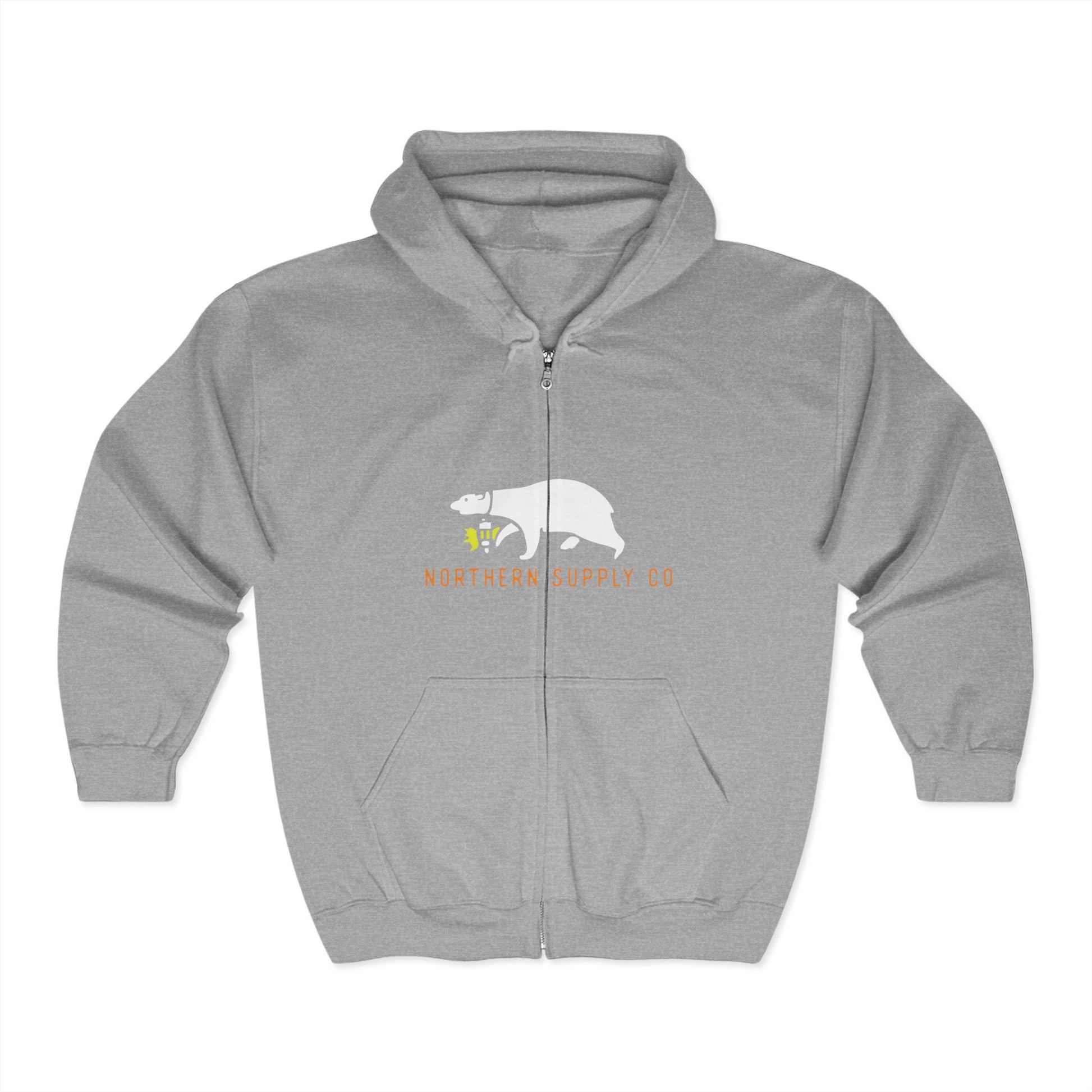 Rescue Bear full zip hoodie in grey – Northern Supply Co.