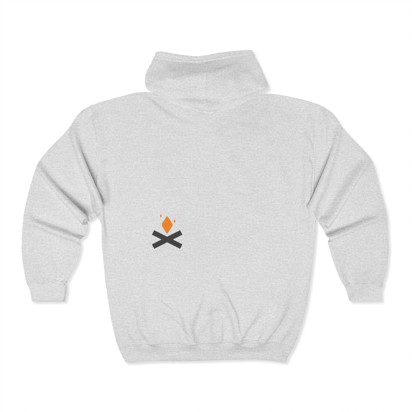 Back of Raven Wings full zip hoodie in grey – Northern Supply Co.
