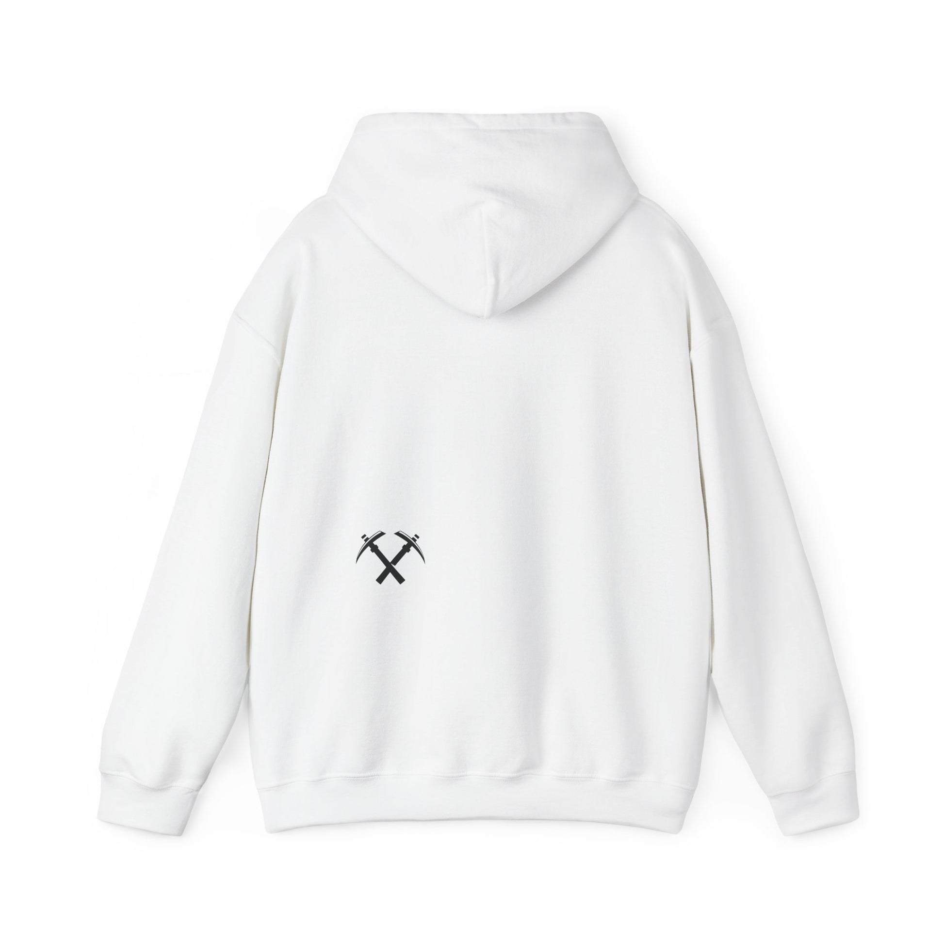 Back of Miners Cap hoodie in white – Northern Supply Co.