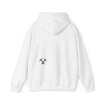 Back of Miners Cap hoodie in white – Northern Supply Co.